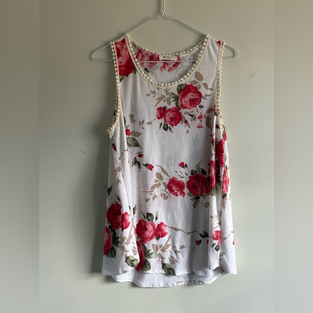 Floral Scalloped Summer Boho Blouse